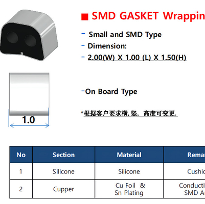 Gasket Busa Konduktif 50mm Datar, Gasket Perisai Konduktif 50mm