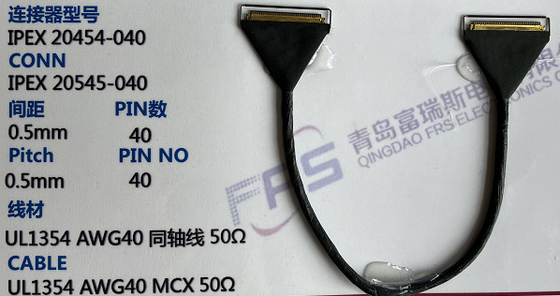 330mm Awg40 LVDS Connector 40 Pin 0.5mm Rakitan Kabel Listrik