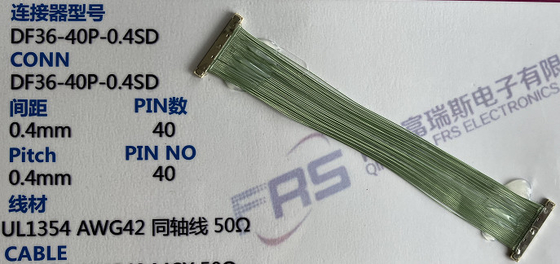 Micro Coax Awg40 30 Pin Sampai 40 Pin Kabel LVDS Rakitan Kawat Perisai Ganda