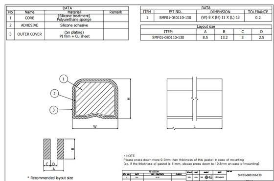 Sensor Sentuh Gasket Konektor Au Emi, Gasket Jari Emi 11mm