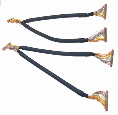 40p LVDS Wire Harness 50mm 30awg Trailer Mobil Kabel Perisai Ganda Tunggal