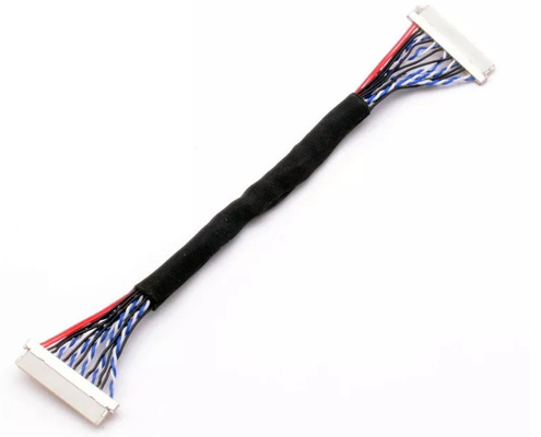 Televisi LVDS Wire Harness Black, 220mm Radio Wire Harness Untuk TV Definisi Tinggi