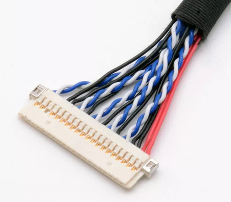 Televisi LVDS Wire Harness Black, 220mm Radio Wire Harness Untuk TV Definisi Tinggi