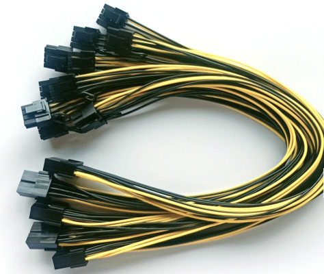 8 Pin Power Wire Harness Female PA66 Shield Cable 260mm Untuk Mobil