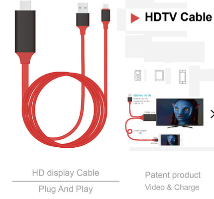 8 Pin 2m HDMI Cable Assembly Kabel Audio 1080p Ke Hdmi Untuk IPhone 13 13Plus