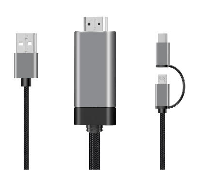 2 In 1 1080p Kabel Mikro Hdmi Aluminium Hdmi Ke Kabel Usb C