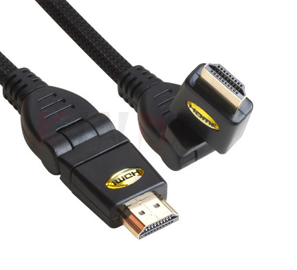 1080p 360 Derajat 4k Ultra Hd HDMI Cable 8.0mm Hdmi Kecepatan Tinggi Dengan Ethernet